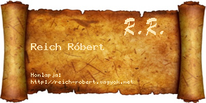 Reich Róbert névjegykártya